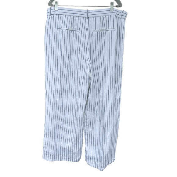 Abercrombie & Fitch Linen White Sloan Pant Blue Pin Stripe - Size 33/16 Short - Picture 7 of 10